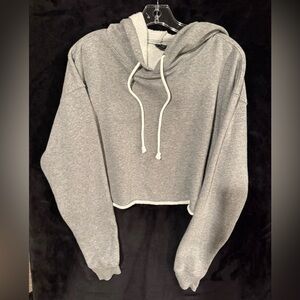Wild Fable Heather Gray Cropped Hoodie
